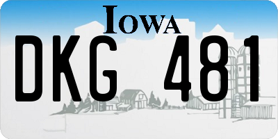 IA license plate DKG481