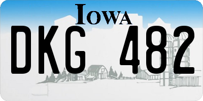 IA license plate DKG482