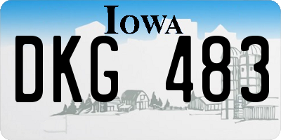 IA license plate DKG483