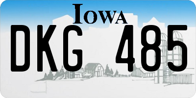 IA license plate DKG485