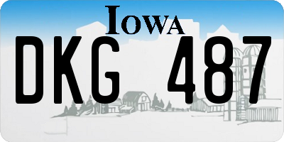 IA license plate DKG487