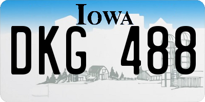 IA license plate DKG488