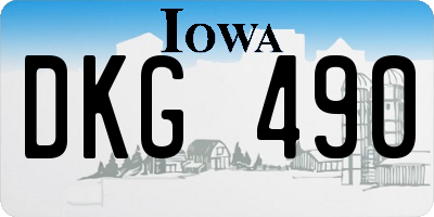 IA license plate DKG490