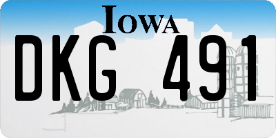 IA license plate DKG491