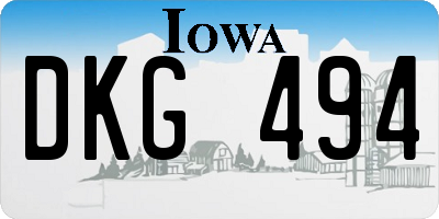 IA license plate DKG494