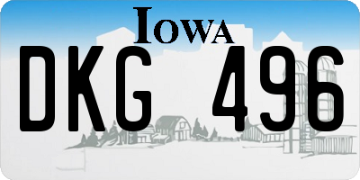 IA license plate DKG496