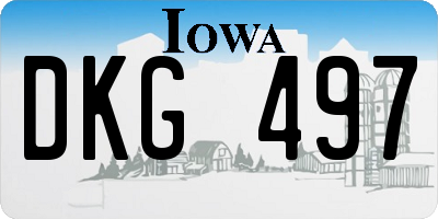 IA license plate DKG497