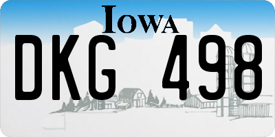 IA license plate DKG498
