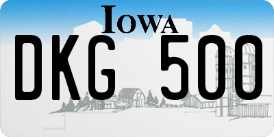 IA license plate DKG500