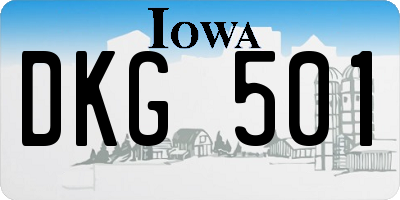 IA license plate DKG501