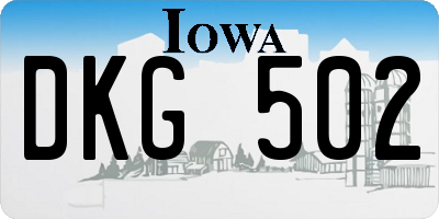 IA license plate DKG502