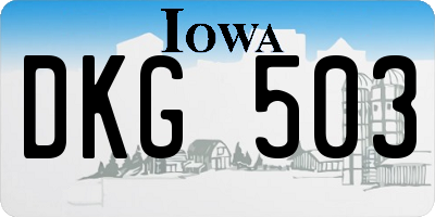 IA license plate DKG503