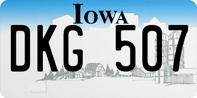 IA license plate DKG507