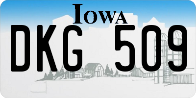 IA license plate DKG509