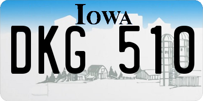 IA license plate DKG510
