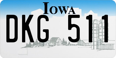 IA license plate DKG511