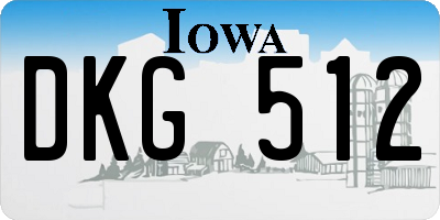 IA license plate DKG512