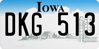 IA license plate DKG513