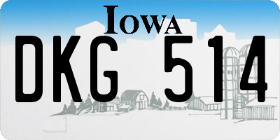 IA license plate DKG514