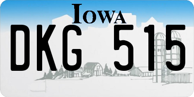 IA license plate DKG515