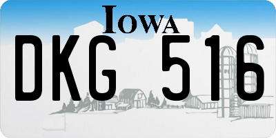 IA license plate DKG516