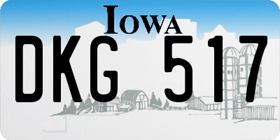 IA license plate DKG517
