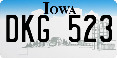 IA license plate DKG523