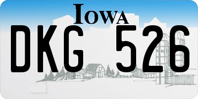 IA license plate DKG526