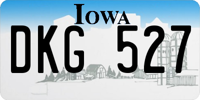IA license plate DKG527