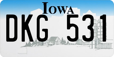 IA license plate DKG531