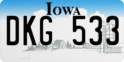 IA license plate DKG533