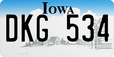 IA license plate DKG534