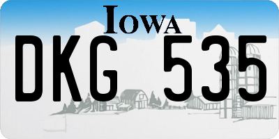 IA license plate DKG535