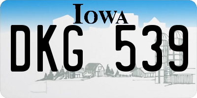 IA license plate DKG539
