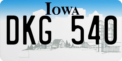 IA license plate DKG540