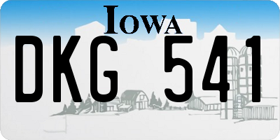 IA license plate DKG541