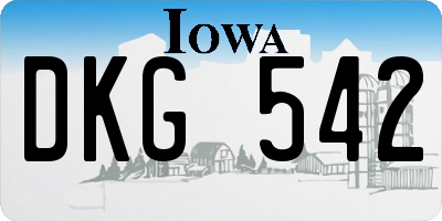 IA license plate DKG542