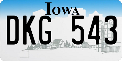 IA license plate DKG543