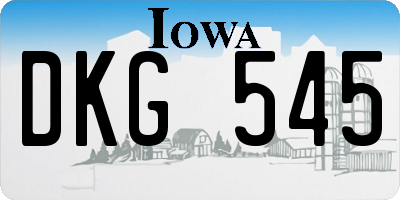 IA license plate DKG545