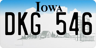 IA license plate DKG546
