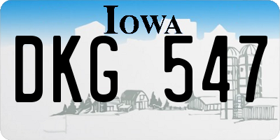 IA license plate DKG547