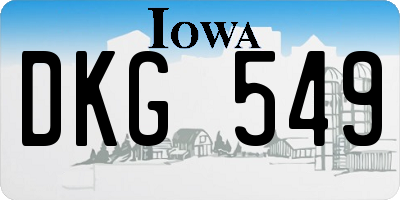 IA license plate DKG549