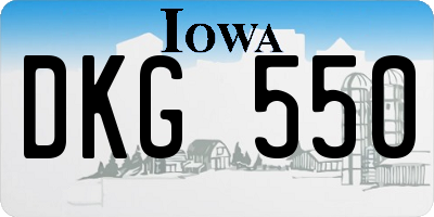 IA license plate DKG550