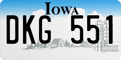 IA license plate DKG551