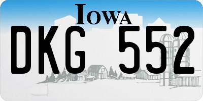 IA license plate DKG552