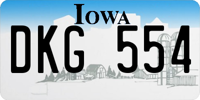 IA license plate DKG554