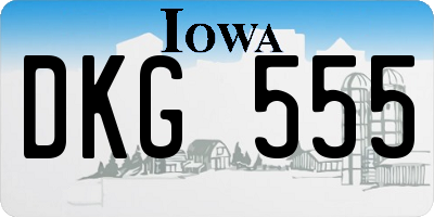 IA license plate DKG555