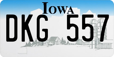 IA license plate DKG557
