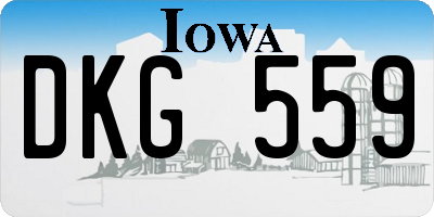 IA license plate DKG559