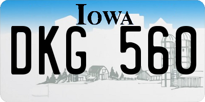 IA license plate DKG560